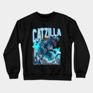 Catzilla Funny Cat Lover Crewneck Sweatshirt